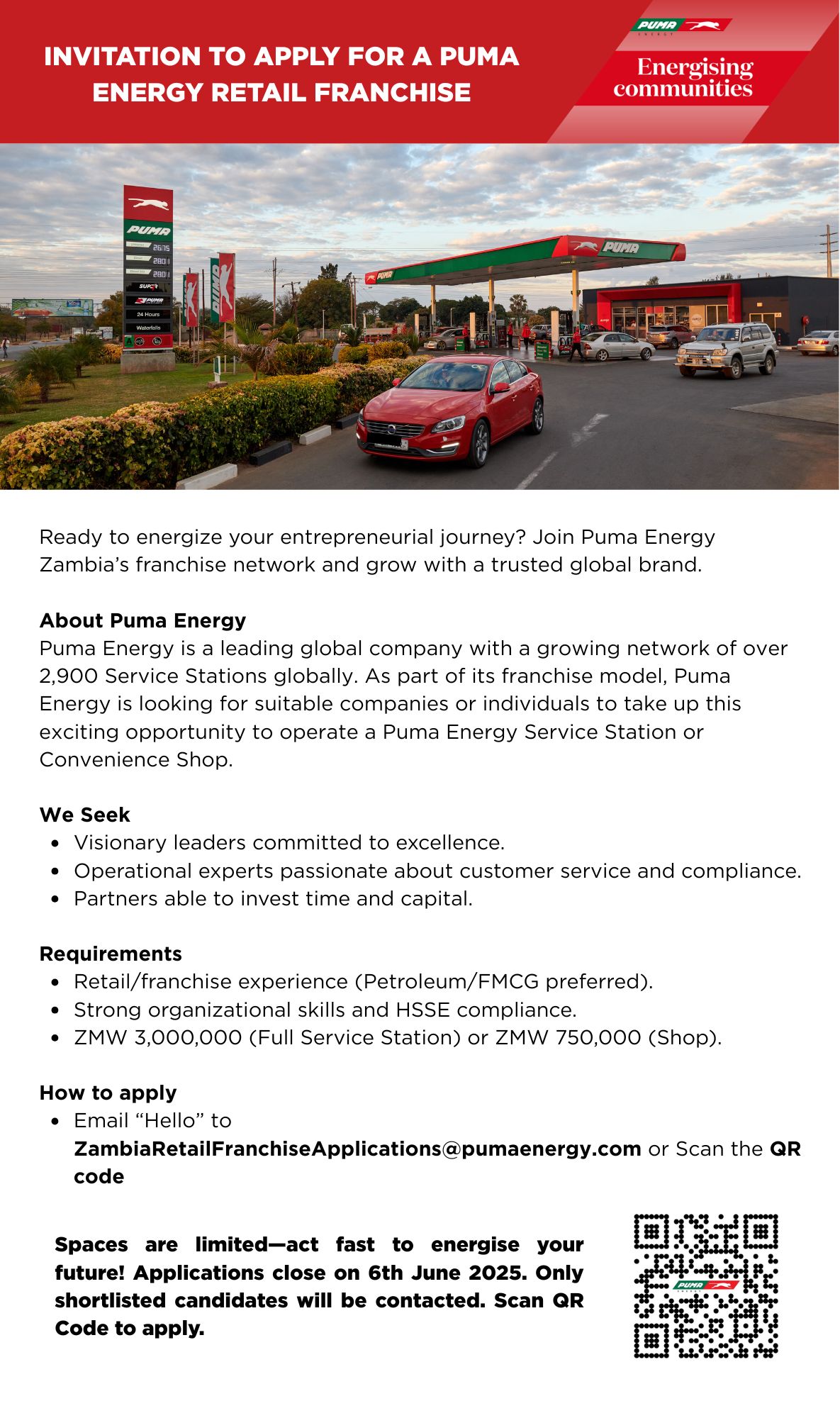 Puma Energy Franchise Business Opportunity